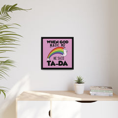 Pink Theme When God Made Me Framed Canvas Wall Art Inspirational Christian Decor