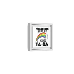When God Made Me Framed Canvas Wall Art Inspirational Christian Decor