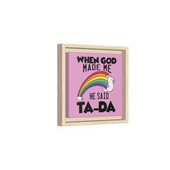 Pink Theme When God Made Me Framed Canvas Wall Art Inspirational Christian Decor