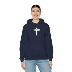 Heavy Blend Hoodie Sweatshirt "Believe" white graphic
