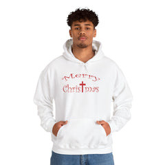 Heavy Blend Hooded Sweatshirt "Merry Christmas" font 1