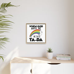 When God Made Me Framed Canvas Wall Art Inspirational Christian Decor