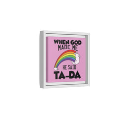 Pink Theme When God Made Me Framed Canvas Wall Art Inspirational Christian Decor