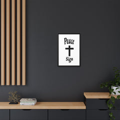 Peace Cross Sign Matte Canvas Framed | Religious Wall Art
