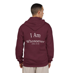 Christian Zip Hoodie — "I Am Whosoever" John 3:16 Full-Zip Sweatshirt