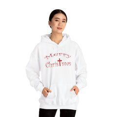 Heavy Blend Hooded Sweatshirt "Merry Christmas" font 1