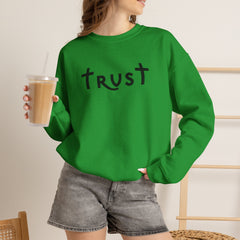 Heavy Blend Crewneck Sweatshirt "Trust" black graphic