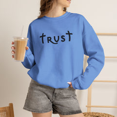 Heavy Blend Crewneck Sweatshirt "Trust" black graphic