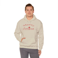 Heavy Blend Hooded Sweatshirt "Merry Christmas" font 1
