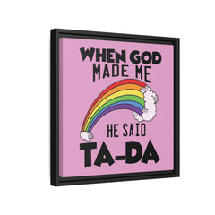 Pink Theme When God Made Me Framed Canvas Wall Art Inspirational Christian Decor