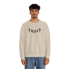 Heavy Blend Crewneck Sweatshirt "Trust" black graphic