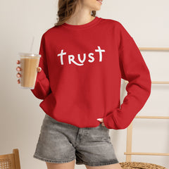 Heavy Blend Crewneck Sweatshirt "Trust" white graphic