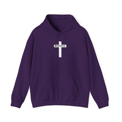Heavy Blend Hoodie Sweatshirt "Believe" white graphic