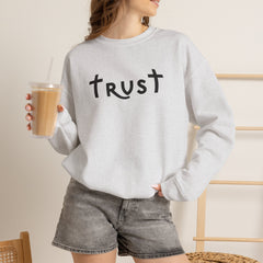 Heavy Blend Crewneck Sweatshirt "Trust" black graphic