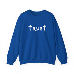 Heavy Blend Crewneck Sweatshirt "Trust" white graphic