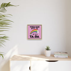 Pink Theme When God Made Me Framed Canvas Wall Art Inspirational Christian Decor