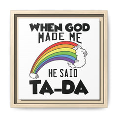 When God Made Me Framed Canvas Wall Art Inspirational Christian Decor
