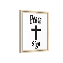 Peace Cross Sign Matte Canvas Framed | Religious Wall Art