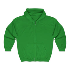 Heavy Blend™ Full Zip Hoodie Print on Back "Jesus Saves" black graphic