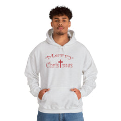 Heavy Blend Hooded Sweatshirt "Merry Christmas" font 1