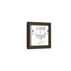 Square Framed Premium Gallery Wrap Canvas "Be Strong and Courageous""