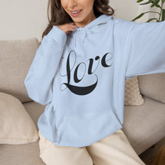 Heavy Blend™ Hooded Sweatshirt "Love" black font