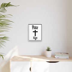 Peace Cross Sign Matte Canvas Framed | Religious Wall Art