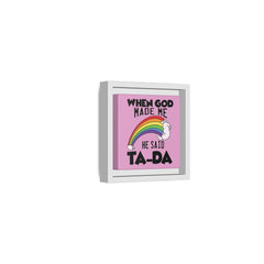 Pink Theme When God Made Me Framed Canvas Wall Art Inspirational Christian Decor