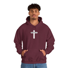 Heavy Blend Hoodie Sweatshirt "Believe" white graphic