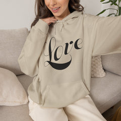 Heavy Blend™ Hooded Sweatshirt "Love" black font
