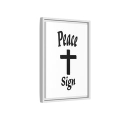 Peace Cross Sign Matte Canvas Framed | Religious Wall Art