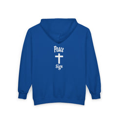 Heavy Blend Full Zip Hoodie Sweatshirt "Peace Sign"