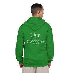 Christian Zip Hoodie — "I Am Whosoever" John 3:16 Full-Zip Sweatshirt