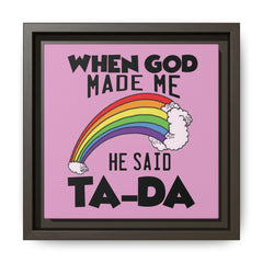 Pink Theme When God Made Me Framed Canvas Wall Art Inspirational Christian Decor