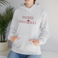 Heavy Blend Hooded Sweatshirt "Merry Christmas" font 2