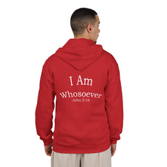 Christian Zip Hoodie — "I Am Whosoever" John 3:16 Full-Zip Sweatshirt