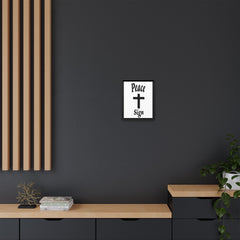 Peace Cross Sign Matte Canvas Framed | Religious Wall Art