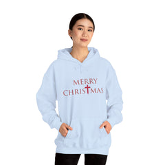 Heavy Blend Hooded Sweatshirt "Merry Christmas" font 2