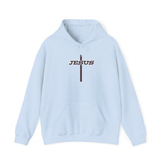 Heavy Blend Hoodie Sweatshirt "Jesus Cross" brown graphic
