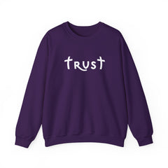 Heavy Blend Crewneck Sweatshirt "Trust" white graphic