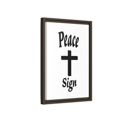 Peace Cross Sign Matte Canvas Framed | Religious Wall Art