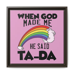 Pink Theme When God Made Me Framed Canvas Wall Art Inspirational Christian Decor