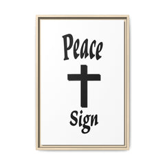 Peace Cross Sign Matte Canvas Framed | Religious Wall Art