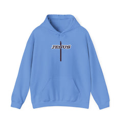 Heavy Blend Hoodie Sweatshirt "Jesus Cross" brown graphic