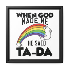 When God Made Me Framed Canvas Wall Art Inspirational Christian Decor