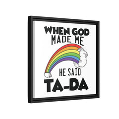 When God Made Me Framed Canvas Wall Art Inspirational Christian Decor