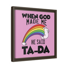 Pink Theme When God Made Me Framed Canvas Wall Art Inspirational Christian Decor