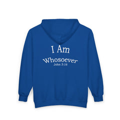 Christian Zip Hoodie — "I Am Whosoever" John 3:16 Full-Zip Sweatshirt