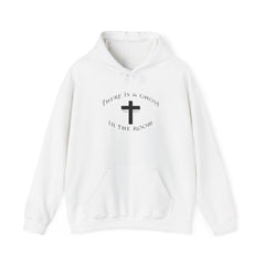 Heavy Blend Hooded Sweatshirt "The Ghost is in the Room" Black graphic