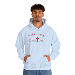 Heavy Blend Hooded Sweatshirt "Merry Christmas" font 1